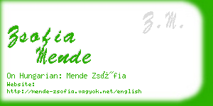 zsofia mende business card